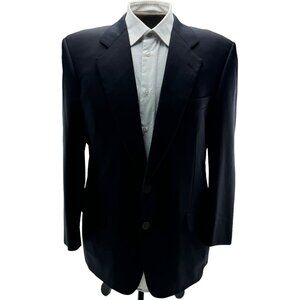 Samuelsohn Black Loro Piana Super 110 Wool Blazer 43R 2 Button 1 Vent Bronze Btn